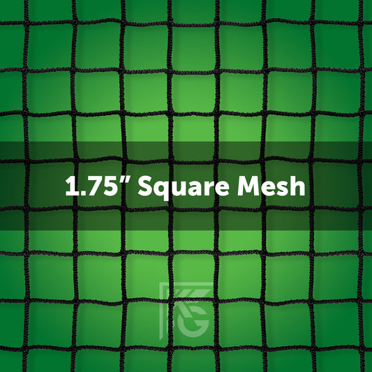 1.75" black square mesh soccer net for soccer goals.