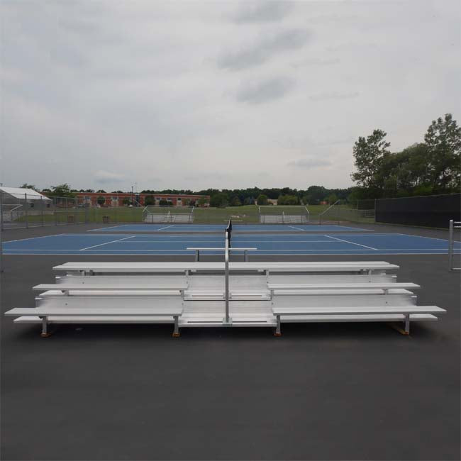 Custom back to back 3 row 19 foot bleachers.