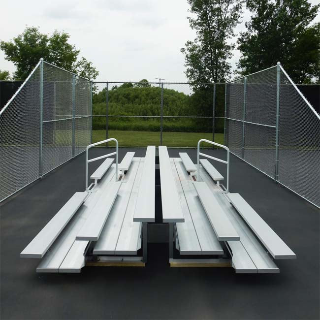 Custom back to back 3 row 19 foot bleachers.