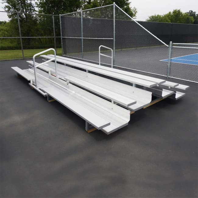 Custom back to back 3 row 19 foot bleachers.