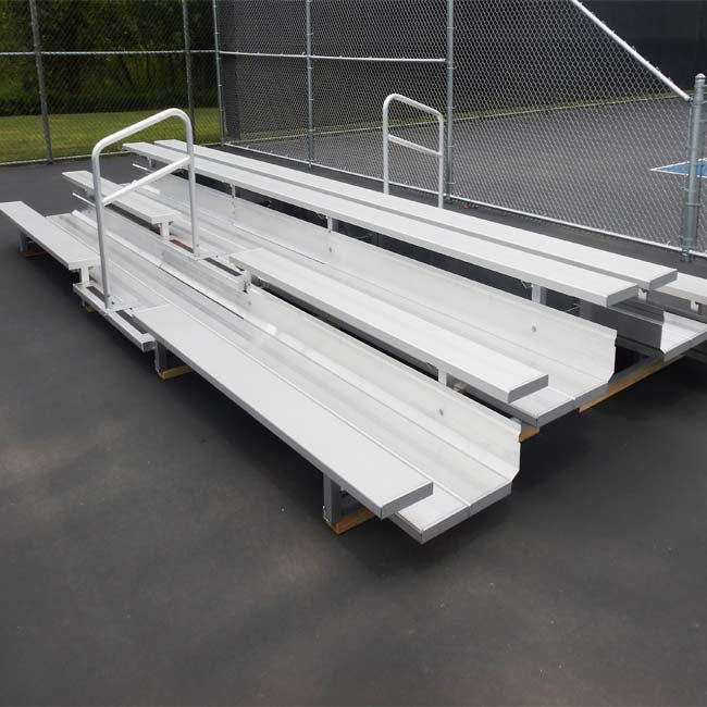 Custom back to back 3 row 19 foot bleachers.