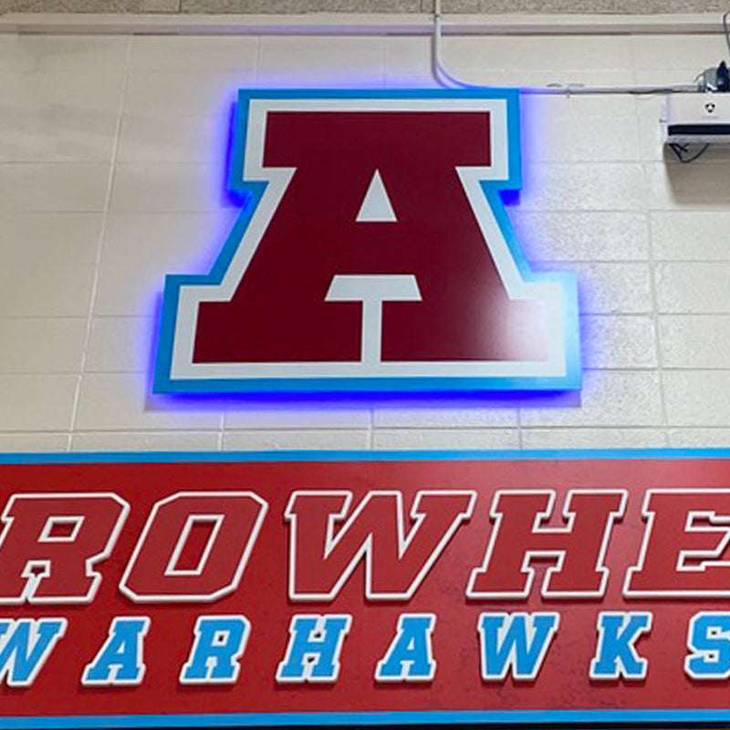 3d signage with led backlit lighting.