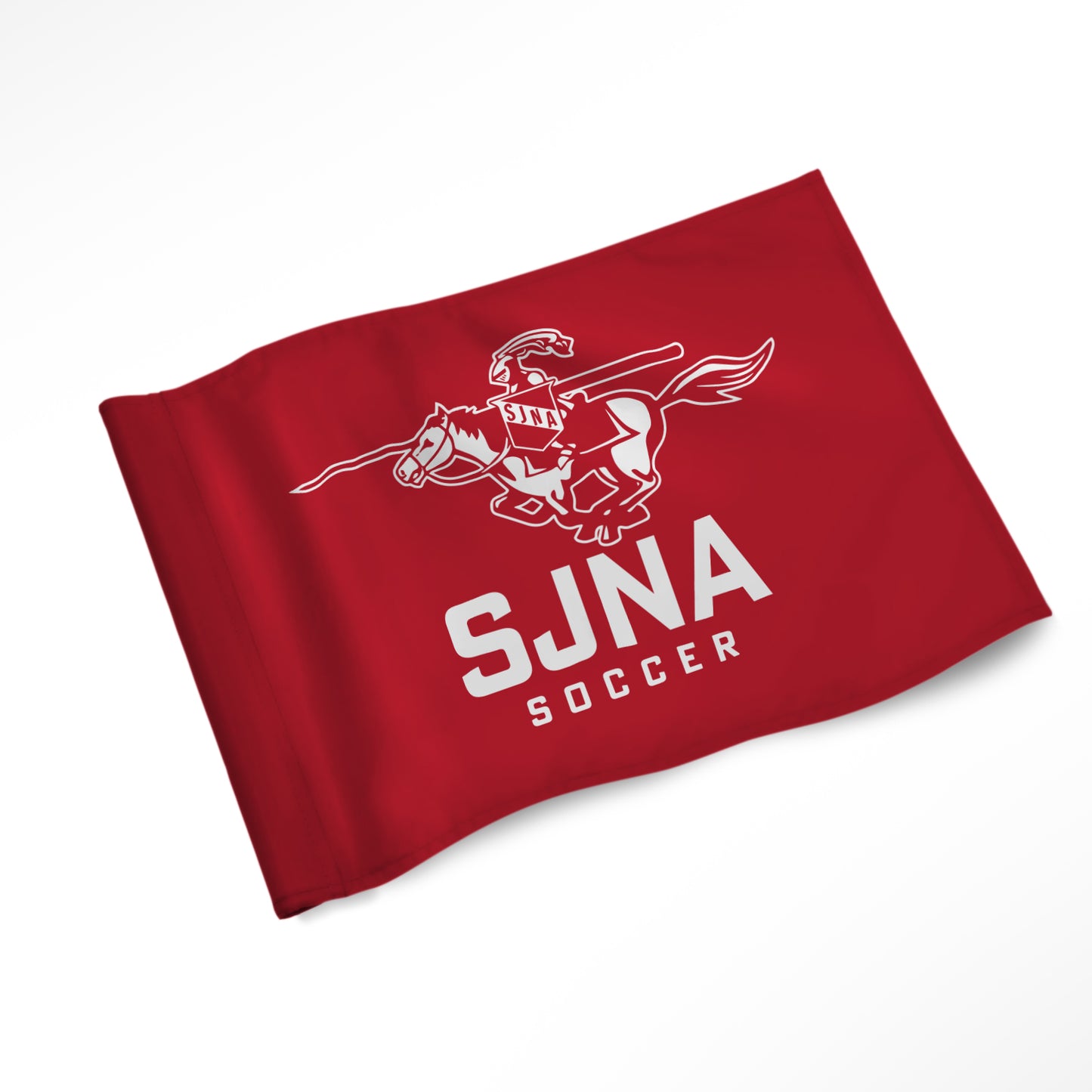 Custom corner flag with soccer logo