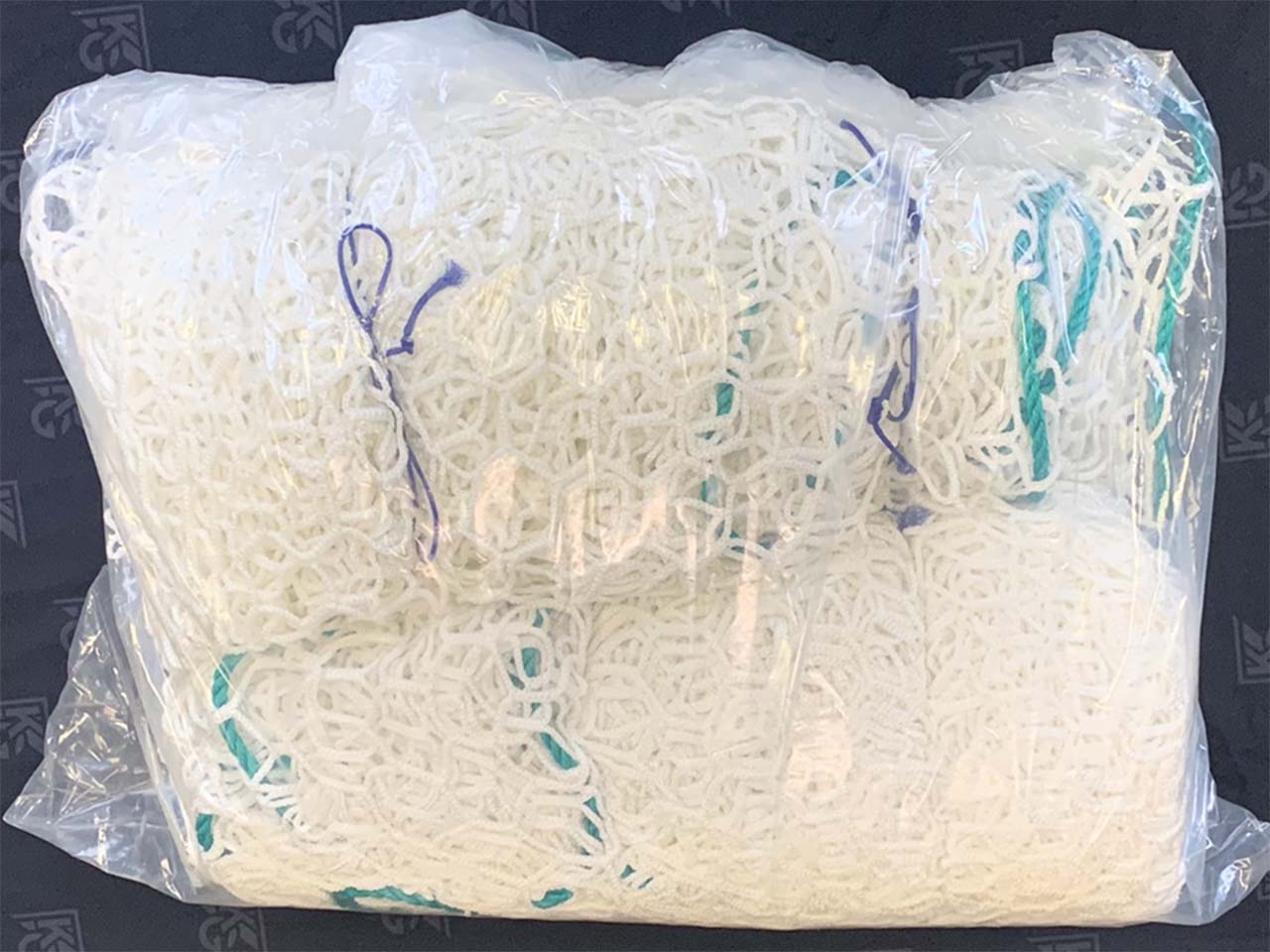 Model #NP2HEX3082448HP. Hexagon soccer net in package.