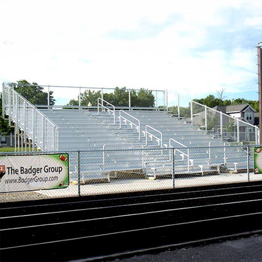 Model #B15R311GR. 15 row aluminum bleachers.