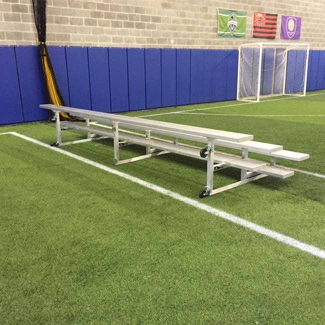 Model #B3153. 3 row tip and roll aluminum bleacher.