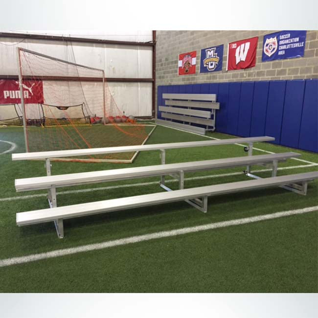 Model #B3153. 3 row tip and roll aluminum bleacher.