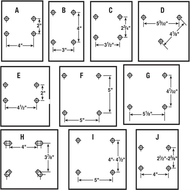 Model #BA26. Hole pattern for the Bison Economy basketball goal.
