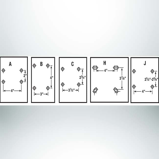 Model #BA29JR. Hole pattern for the Bison Flex basketball goal for residential use.