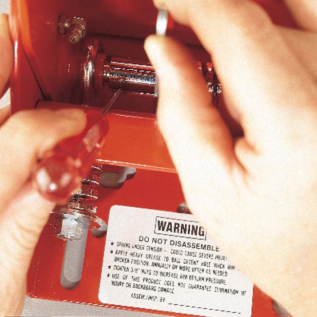 Model #BA35E. Maintenance for Bison Elite Plus breakaway basketball goal.