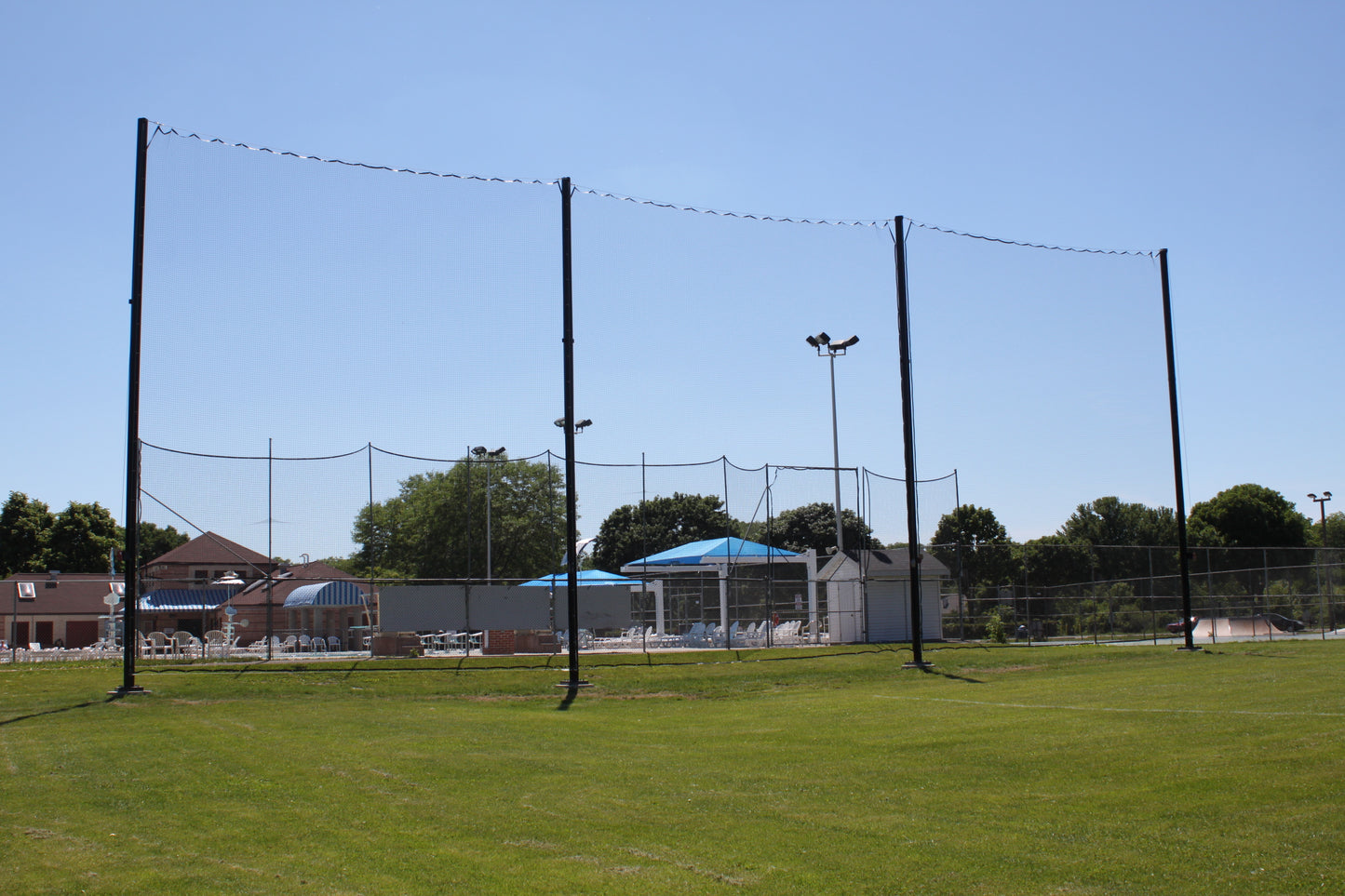 Back-up netting at swimming pool. 100' x 40'