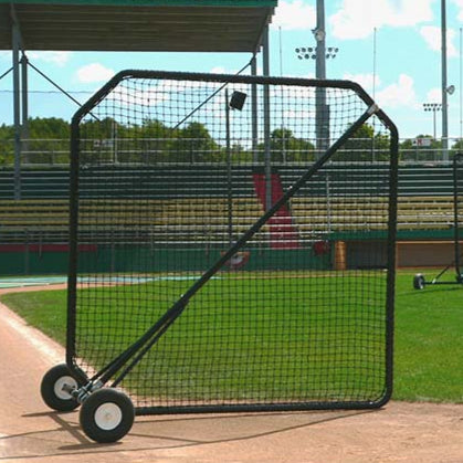 Model #BCISTUFFSCREEN. Black pitchers L-screen with wheels.