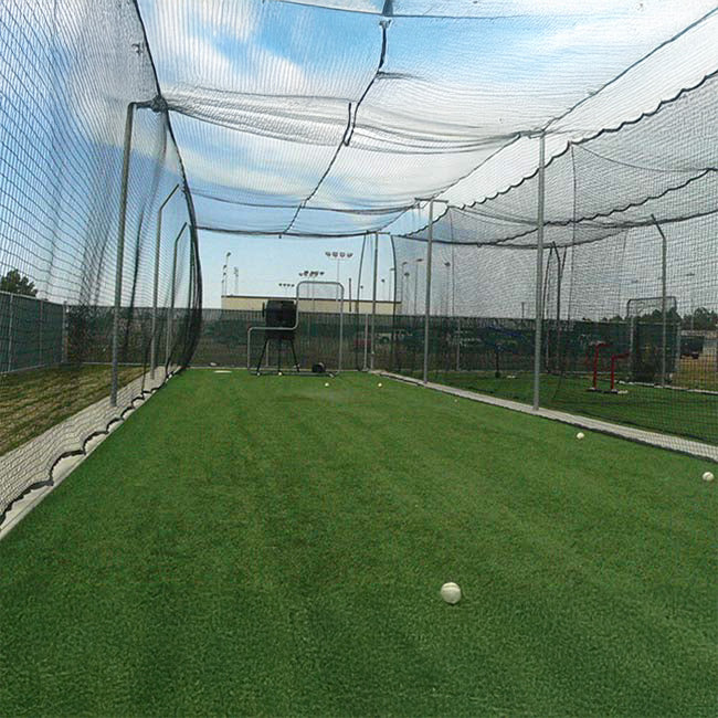 Model #BCMODOUTDOOR70P. Inside view of outdoor modular batting cage.