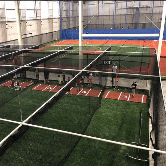 Bottom-lift batting cage.