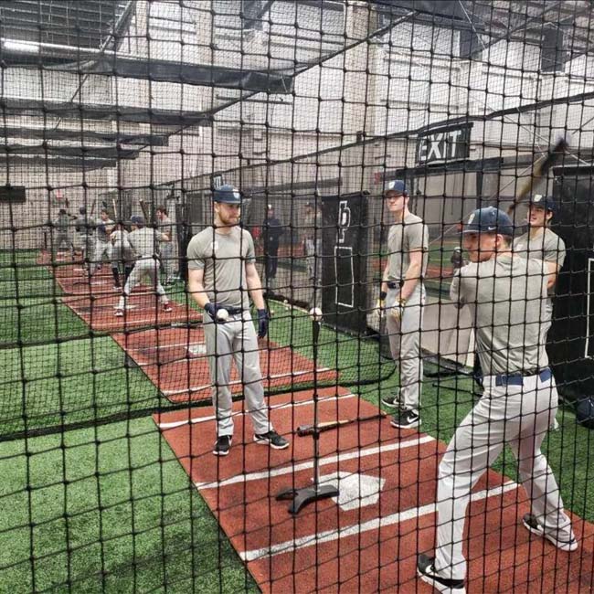 Bottom-lift batting cage.