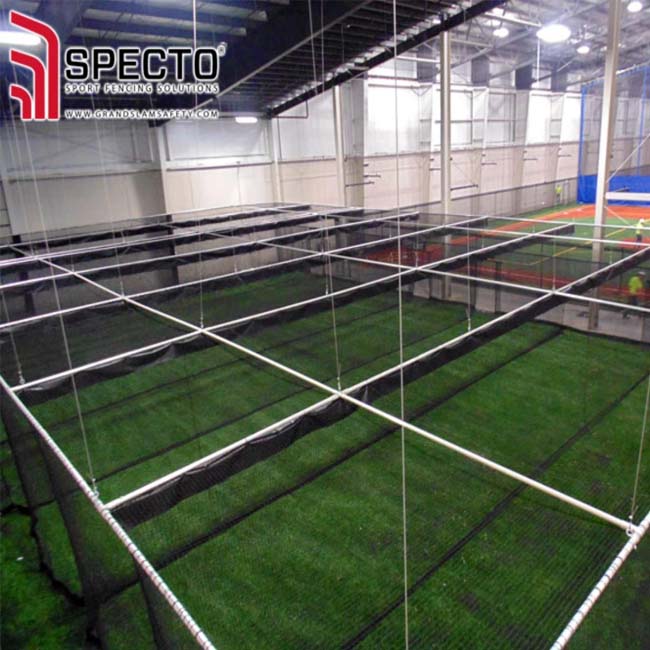 Bottom-lift batting cage.