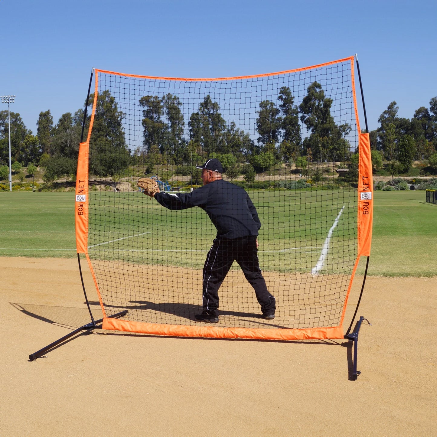 Model #BOWBARRIERSMALL88. Bownet portable barrier net. 8' x 8'.
