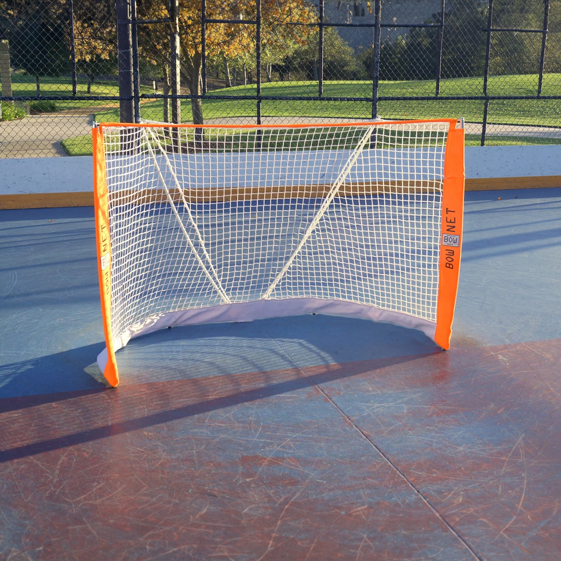 Model #BOWROLLERHOC. Bownet goal roller hockey goal 6' x 4'.