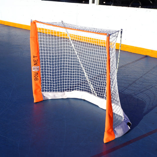 Model #BOWSTREETHOC. Foldable Bownet street hockey goal. Fits in a bag.