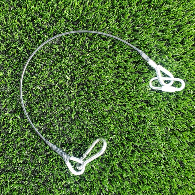 Cable system with access panel to anchor goals.