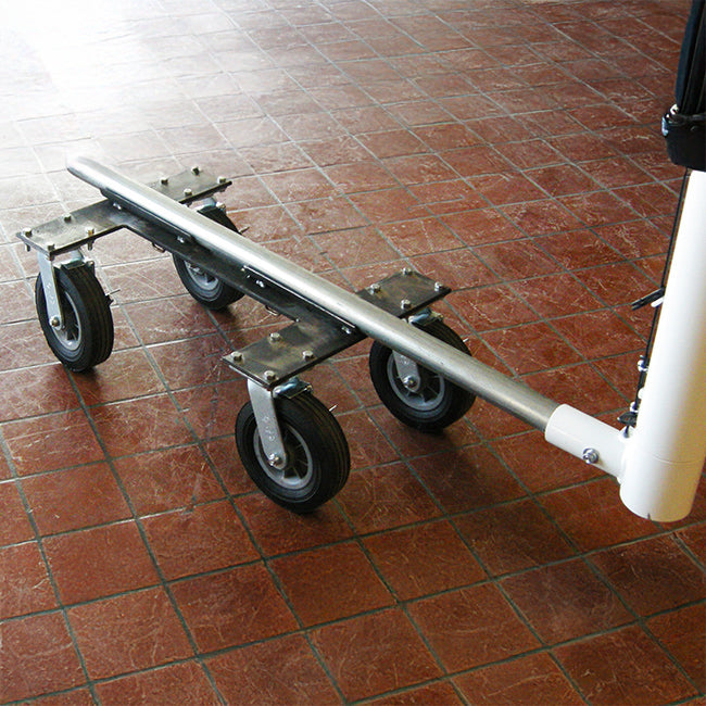 Model #CMW2RD. Caster dolly wheel kit to move soccer goal with 2" base.