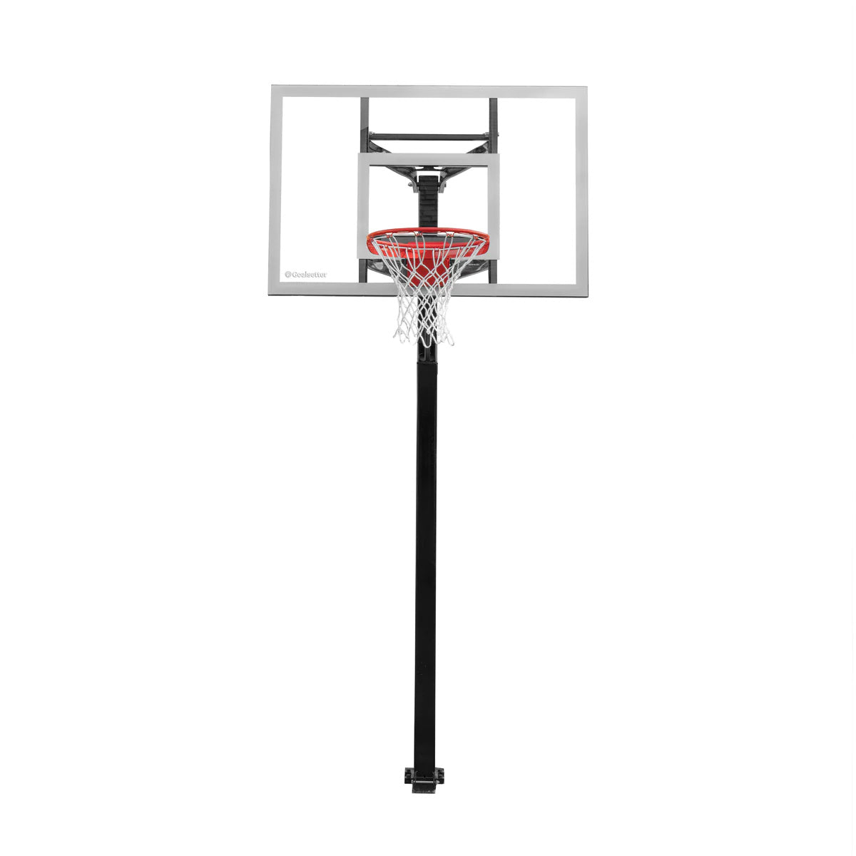 Goalsetter Contender 54 inch in-ground basketball hoop front view