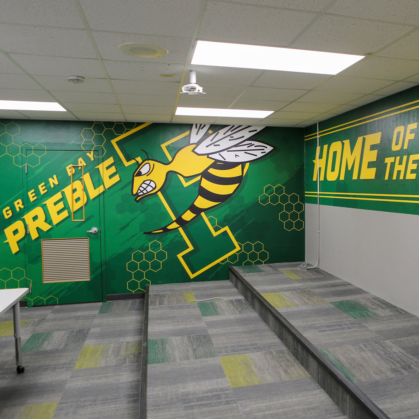 Custom vinyl wall wrap for team meeting room.