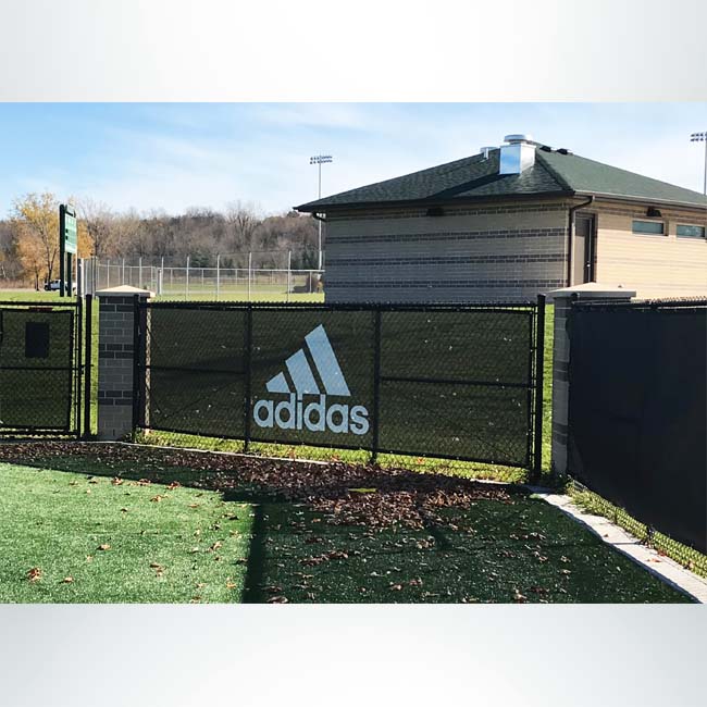 Windscreen with custom logo.