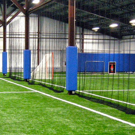 Custom net divider for indoor soccer or lacrosse fields.