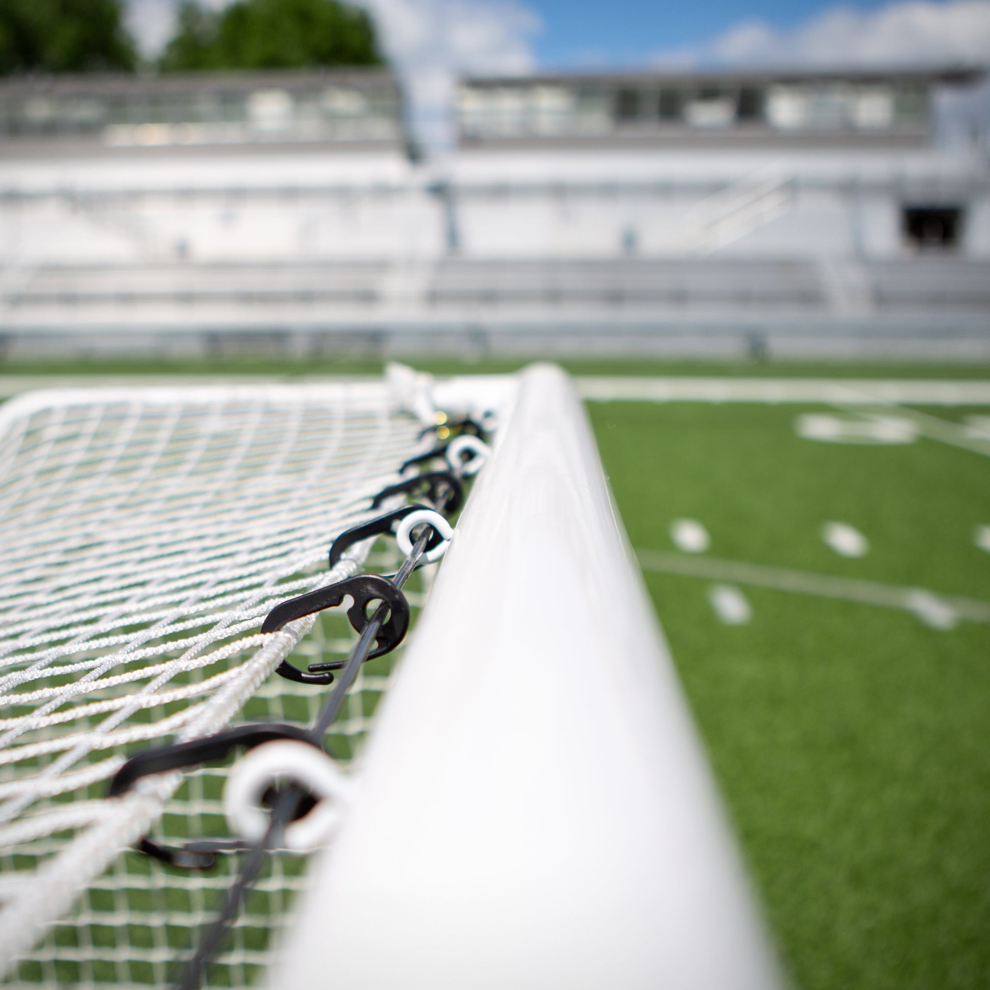 Aluminum crossbar and net attachment clips for Striker 6 x4 soccer goal