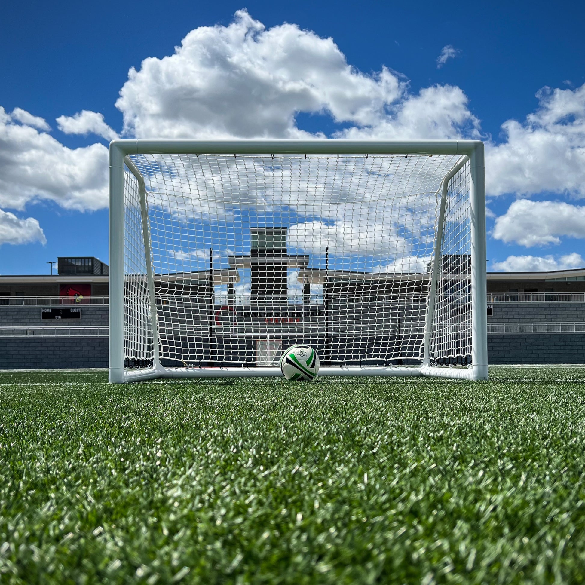 Front view of Striker Series Training soccer goal 6 x 4