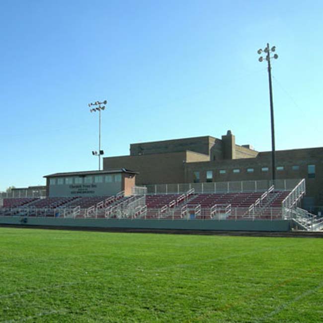Elevated bleachers.