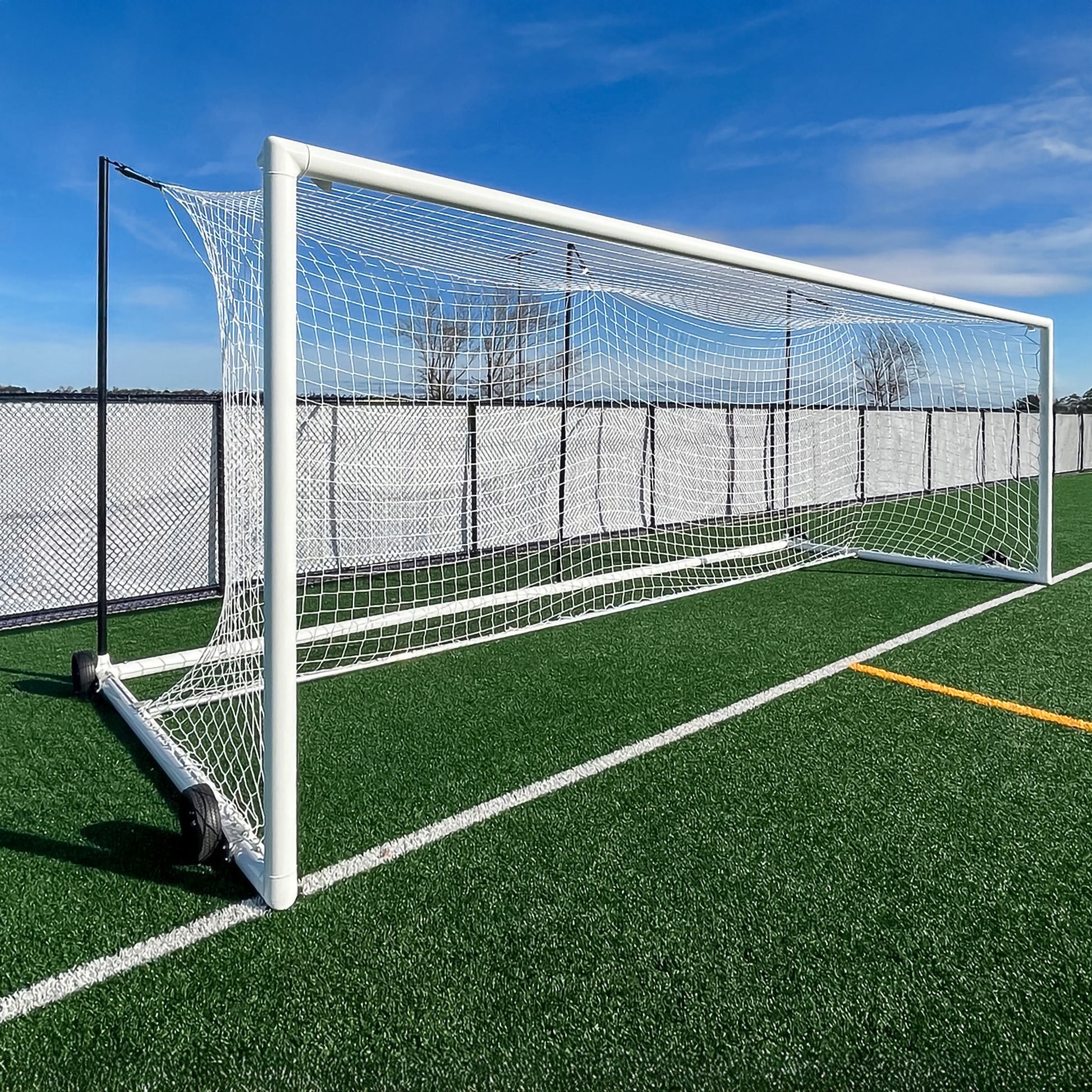 The Elite Stadium box style goal with wheels