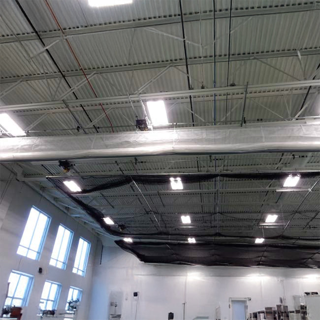 Froedtert Rehab Facility. Batting cages and divider curtain raised position.