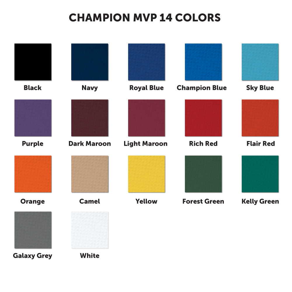 Indoor padding for athletic facilities color card.