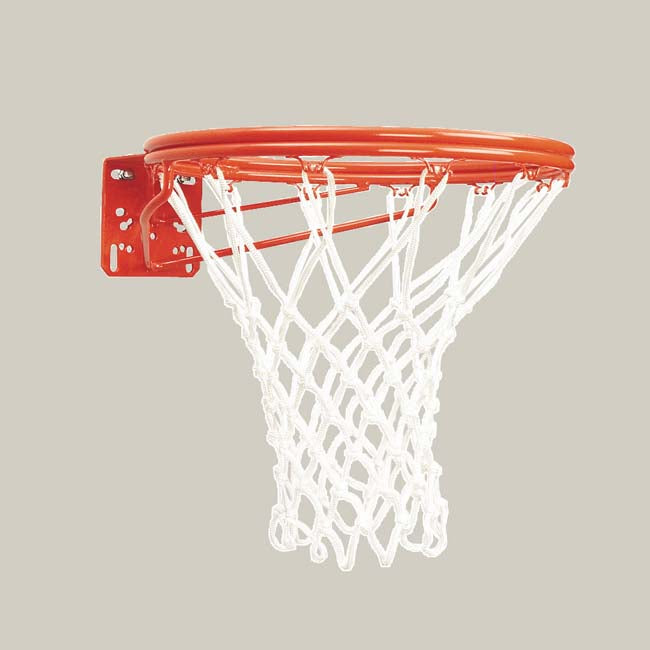 Model #KG37N. Bison double rim basketball goal with net.