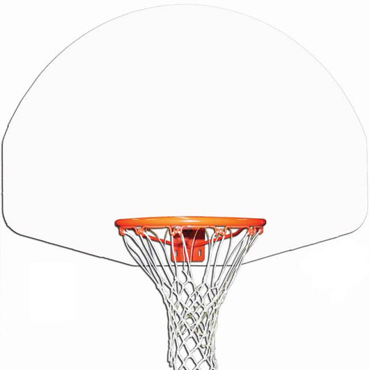 Model #KG475W. Gared 54" fan-shaped white basketball backboard.