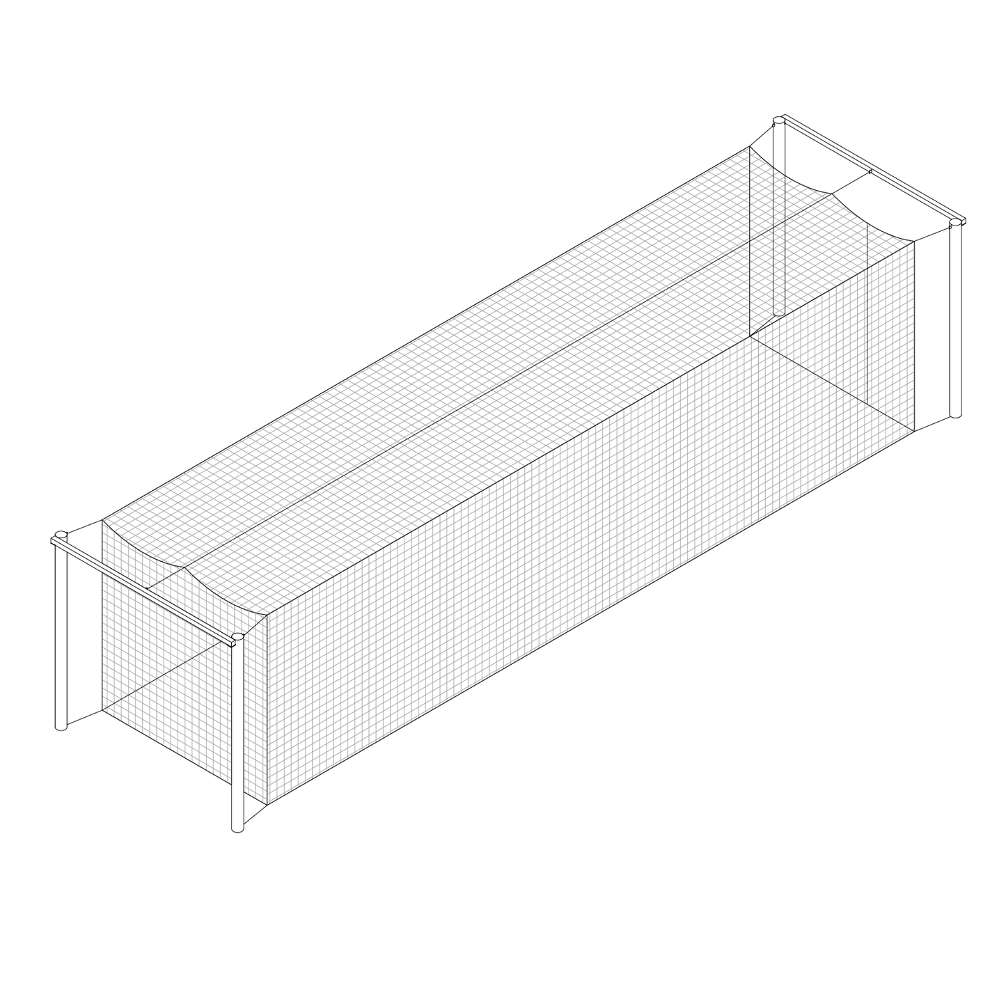 Model #KGBC70144P8DBSINGLE. Premium batting cage with 8" posts.
