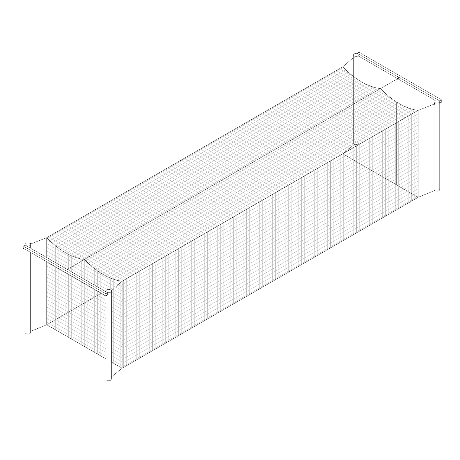 Model #KGBC70144P8DBSINGLE. Premium batting cage with 8" posts.