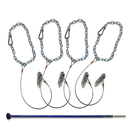 Model #KGDB68KIT Standard duckbill ground anchor kit for movable soccer goals. Includes 4 duckbill anchors with 1100 lb. rating and one steel driver.