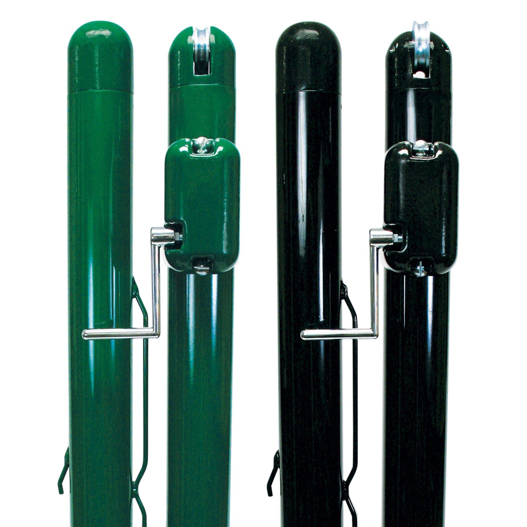 Model #KGDTP37. 3" round tennis posts green and black.