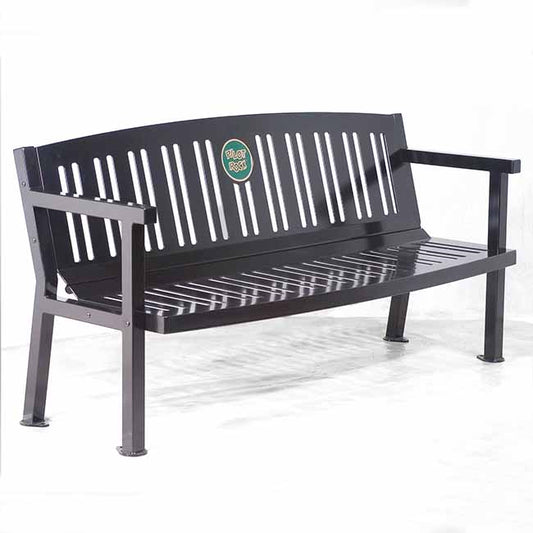 Black memorial park bench