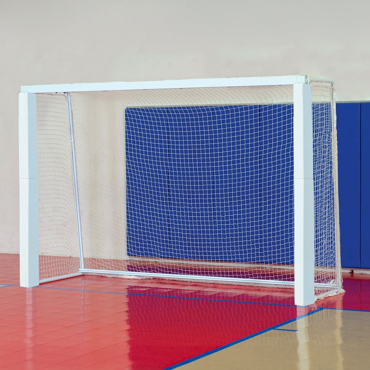 Model #KGSC. Official futsal goal. White frame with white net.