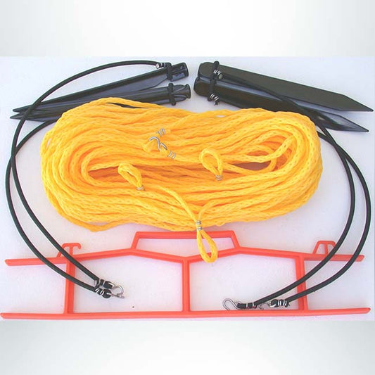 Model #KSB1025S. Yellow volleyball rope court boundary kit for sand.