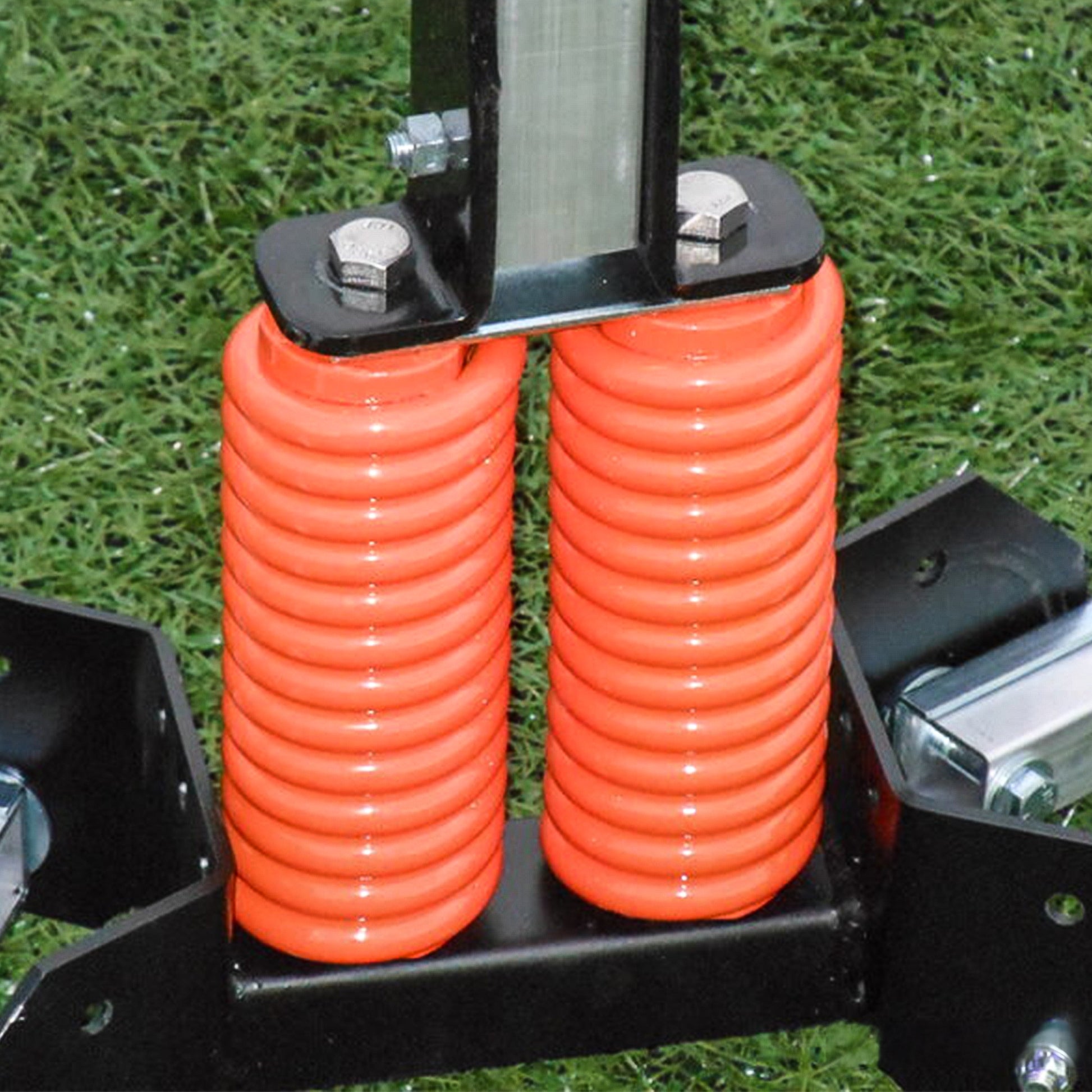 Model #LB12180. Lacrosse freestanding net closeup of stand.