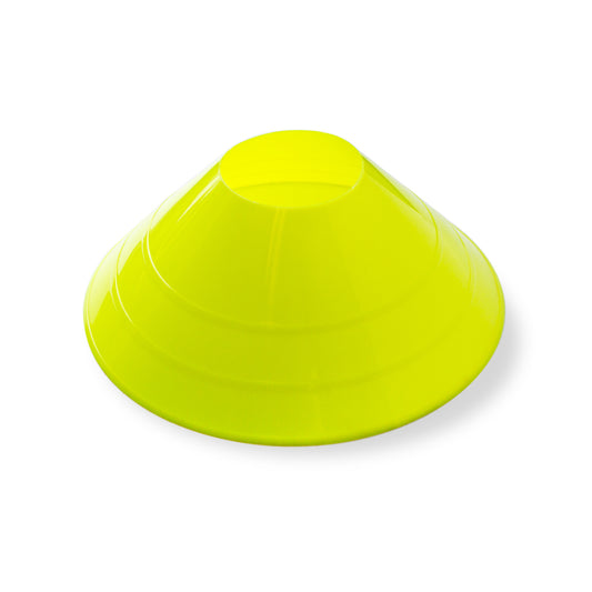 Model #LDCYellow. Large orange disc cone. 12" wide x 4.5" tall. For soccer field marking.