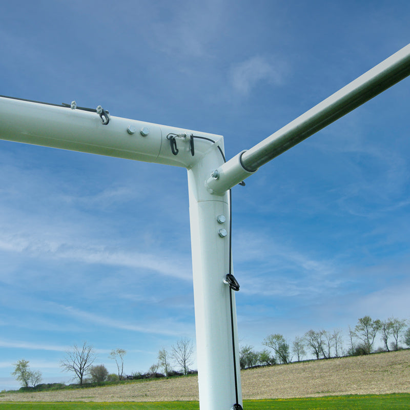 Libero Series soccer goal with cable net attachments.