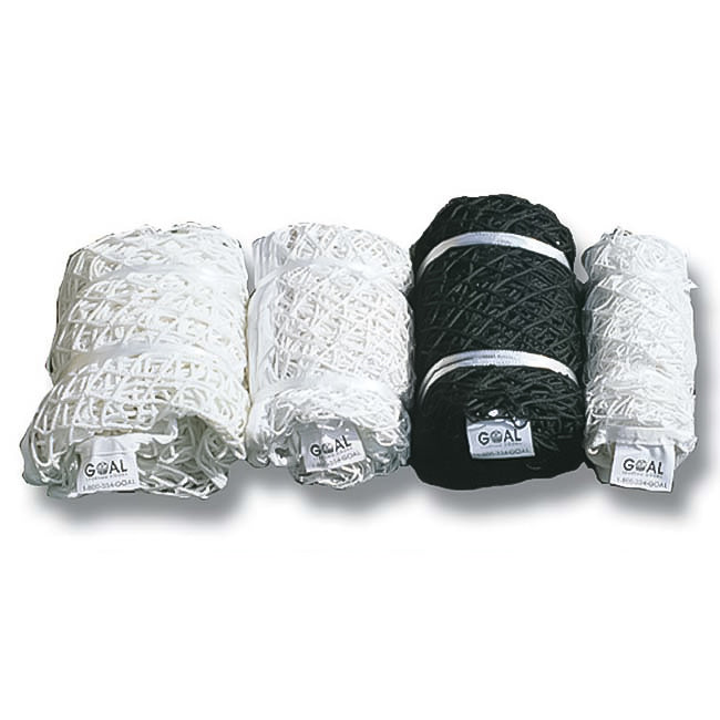 Model #LXN. Lacrosse nets in knotless nylon. Black and white.