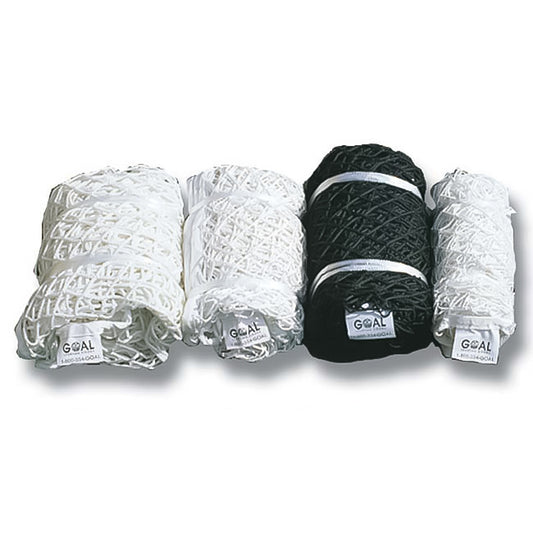 Model #LXN. Lacrosse nets in knotless nylon. Black and white.