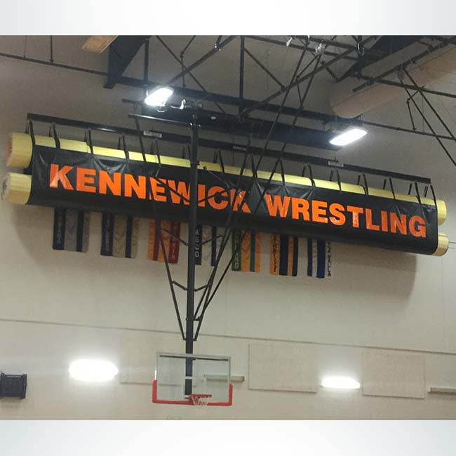 Model #NGE-MH1000SUPERHOIST. Mat hoist system with logo.